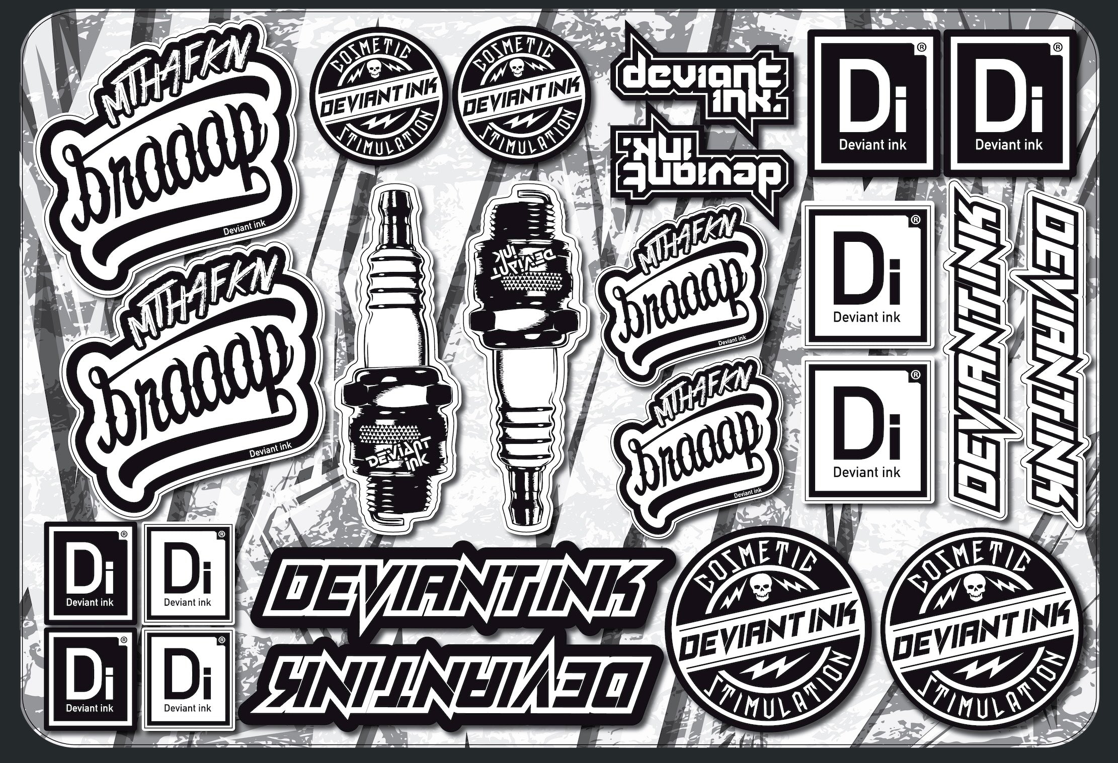 Deviant Ink Sticker Sheet | 18" x 12" Premium Decal Sheet