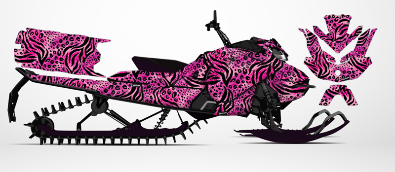 pink leopard ski-doo sled wrap