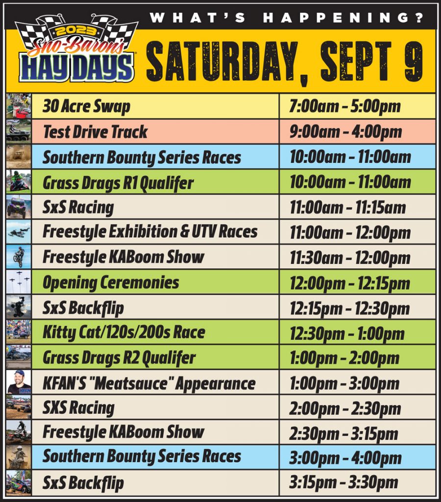 hay days saturday schedule