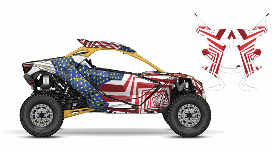 SPANGLED USA FLAG MAVERICK R WRAP