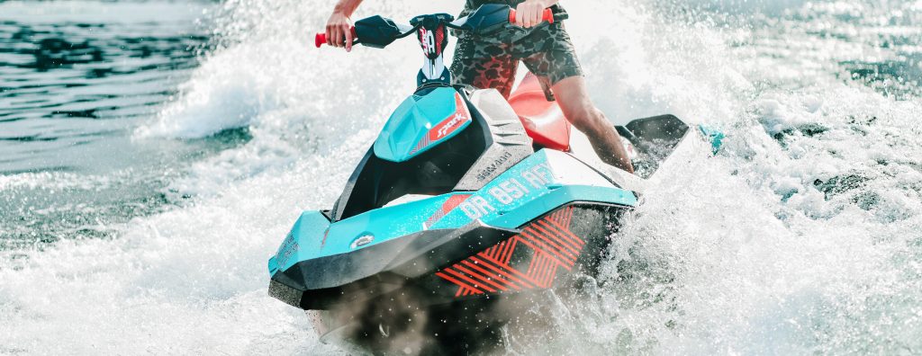 Custom jet ski wraps by Deviant Ink on a Sea-Doo, built for protection and style on the water.