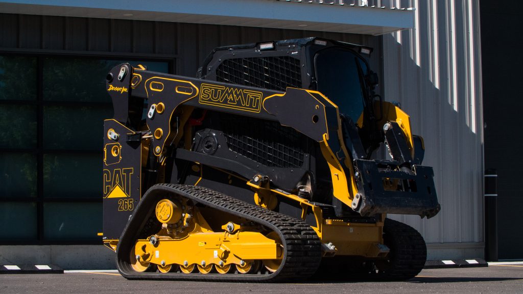 Custom SUMMIT-themed CAT 265 wrap in black and yellow by Deviant Ink, built for bold visibility and brand identity