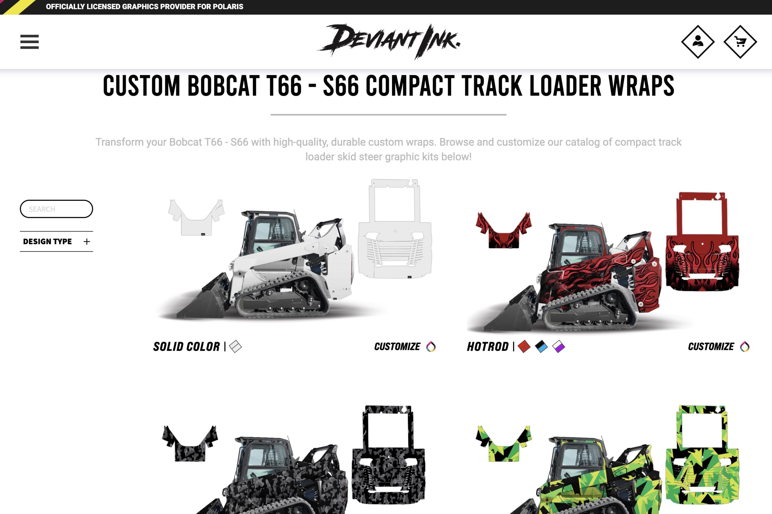 t66 bobcat wrap designs