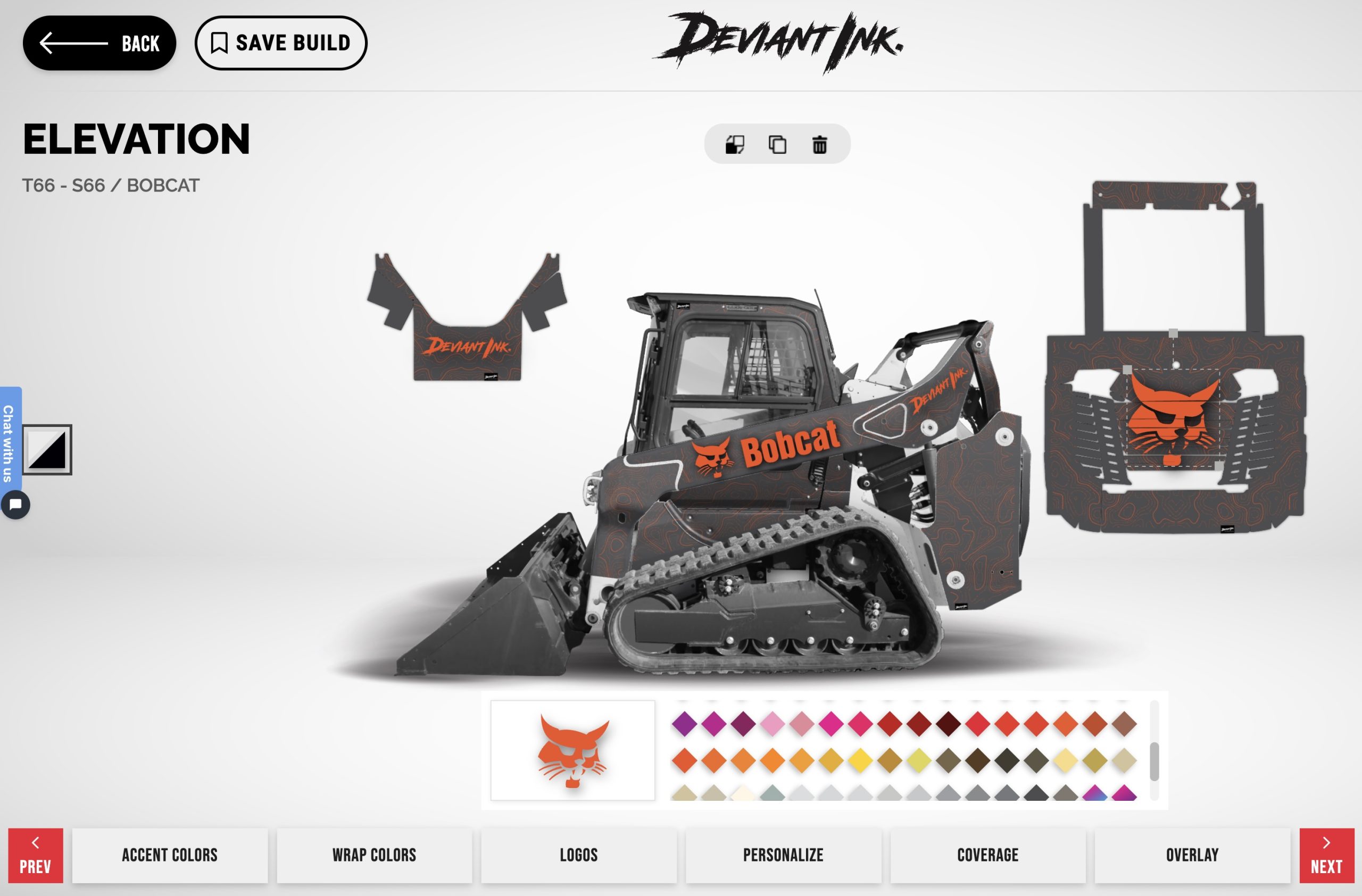 t66 elevation bobcat logos with color change